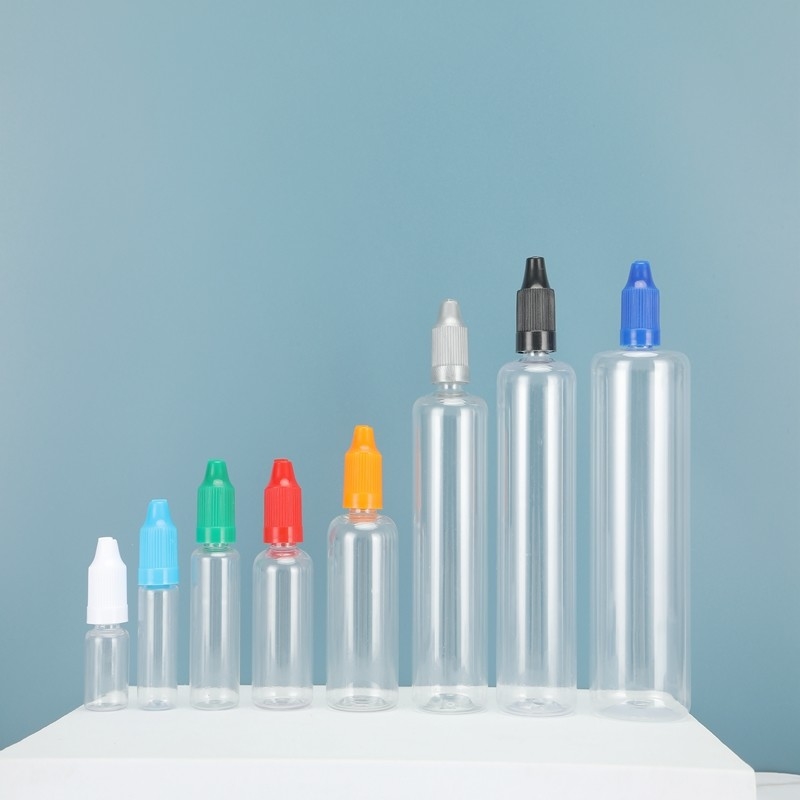 Colorful Customized PET E Liquid Bottles with Childproof Neck for Various Capacities