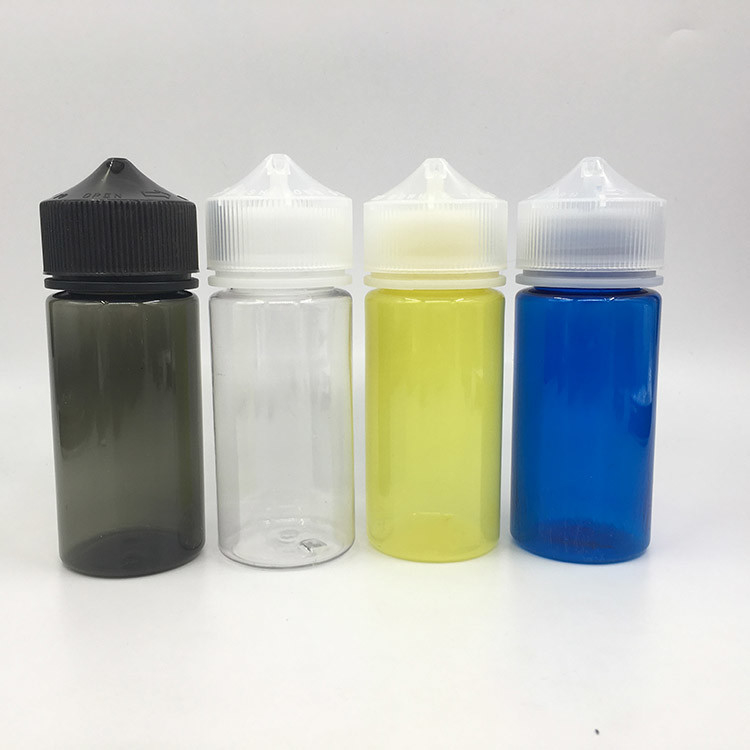 Customized Round  E liquid bottle with Childproof Neck Transparent Color Screen Printed Logo