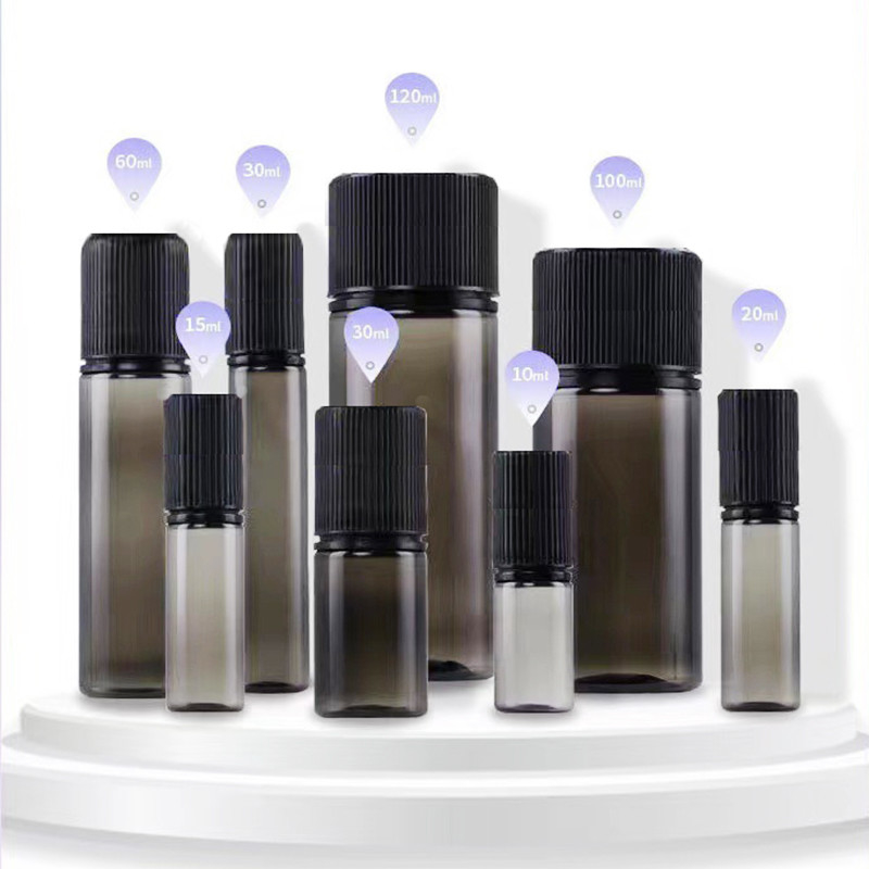 Child Resistant E Liquid Bottles Customized Logo Round Shape for E Liquid Printing