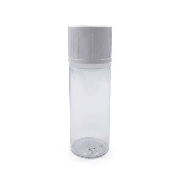 Round PET E Liquid Bottle with Childproof Screw Cap Custom Logo Various Capacities Available
