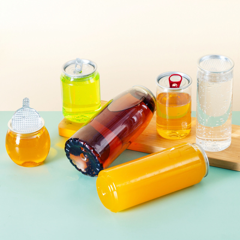 Leak proof Insulated Plastic Milk Tea Bottles Square Round Clear Screw on Lid 120ml 250ml 350ml 500ml