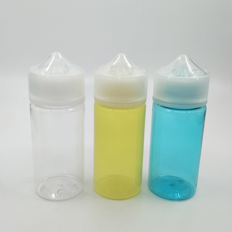 Customized Transparent Round Shaped PET E Liquid Bottles With Childproof Screw Cap 30ml Capacity