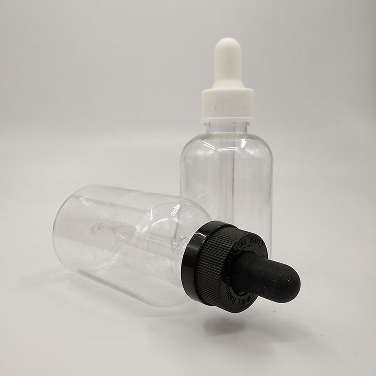 Transparent Black Customize Plastic Dropper Bottles for Sealing Type Screw Cap