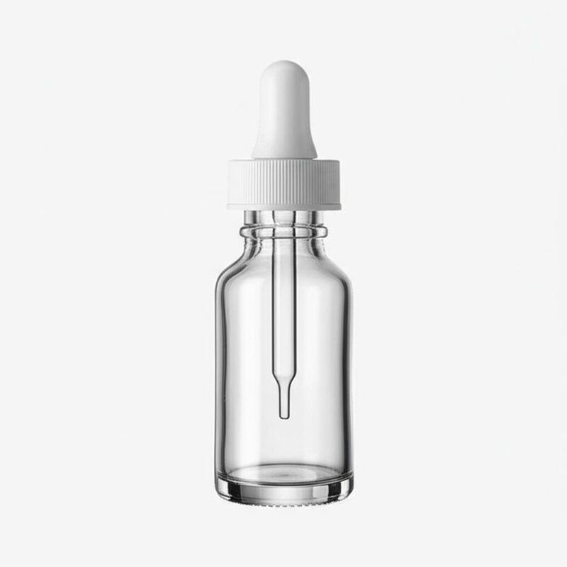 Transparent liquid dropper bottle neck size 18mm ideal for cosmetic essential oils serums and pharmaceutical liquid storage