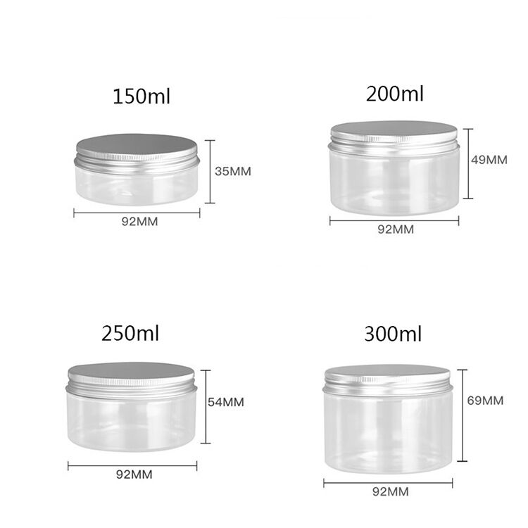 Aluminum Foil Sealing Plastic Jar Containers 65mm Diameter Clear Plastic Body Allows Easy Product Visibility and Inspection