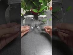 Transparent PET Plastic Jars For Candies Biscuits And Nuts Wide-Mouth Food Packaging Jars